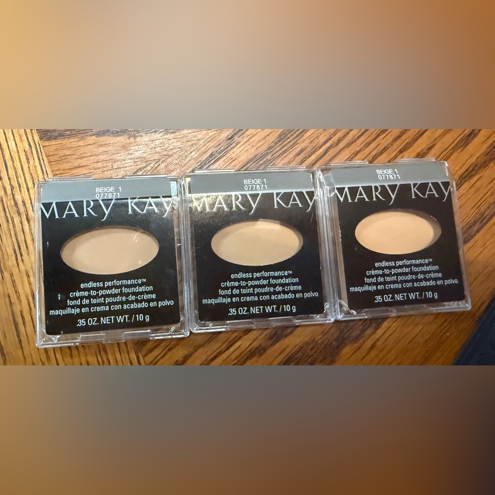 Lot of 3 Mary Kay Beige 1 Endless performance foundations.